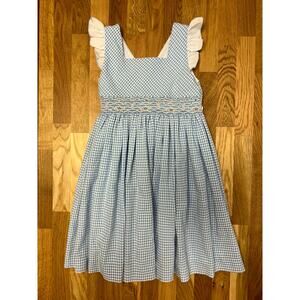 Luli & Me Blue Gingham S/mocked Dress